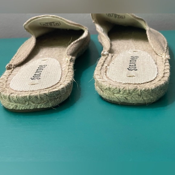 SOLUDOS Bees Cotton Woven Canvas Slip-On Espadrille Mule Flats / Sz 7.5 - Picture 7 of 10